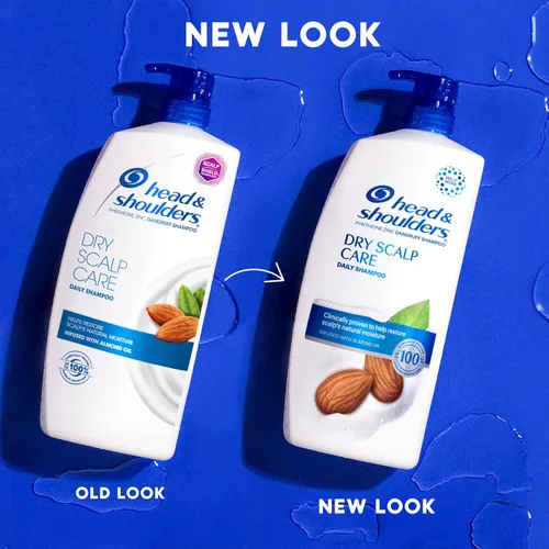 Vista 10 de Head & Shoulders Champú anticaspa con piritiona zinc al 1% Champú para el cuidado del cuero cabelludo seco con aceite de almendras Alivio