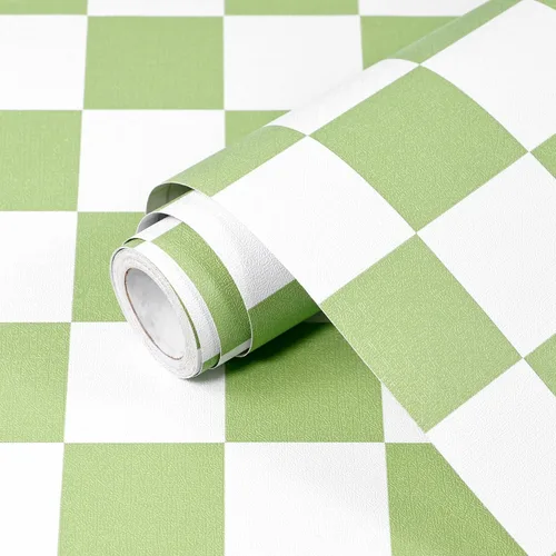 Vista 11 de Papel Adhesivo en Contacto Blanco y Negro en Mosaico a Cuadros, Papel Pintado Desmontable y Autoadhesivo en Lattice, Vinilo Impermeable en Rollo