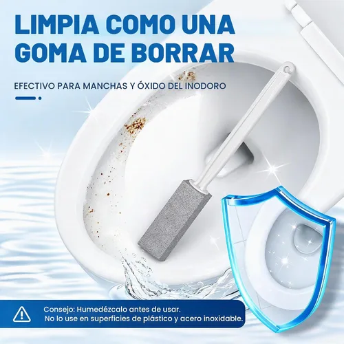 Vista 5 de Paquete de 2 piedras pómez para limpieza de inodoros, mango extra largo para quitar el anillo del tazón, piscina, baño, cepillo de inodoro Gris