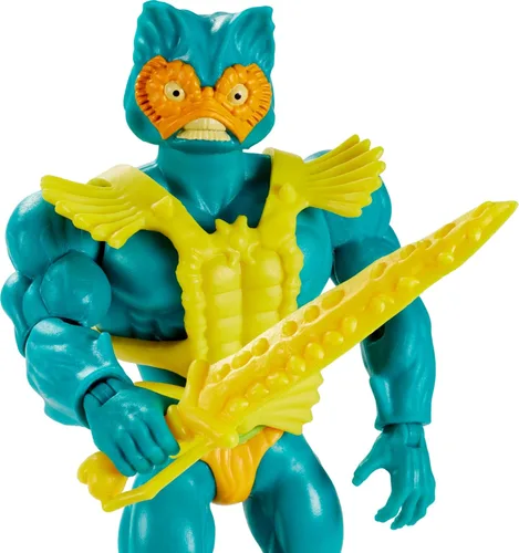 Vista 3 de Masters of the Universe Origins Figura de acción, coleccionable Mer-Man, villano MOTU Ocean Warlord, 16 articulaciones articuladas, 5.5 pulgadas