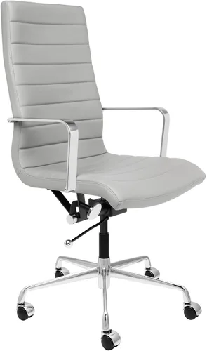 Vista 6 de Laura Davidson Furniture SOHO II Silla de gestión acanalada con respaldo alto (marrón)