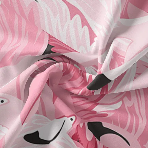 Vista 3 de AILONEN Juego de funda de edredón de flamenco, tamaño matrimonial, juego de ropa de cama con patrón de flamenco tropical para niños y niñas, 1 funda