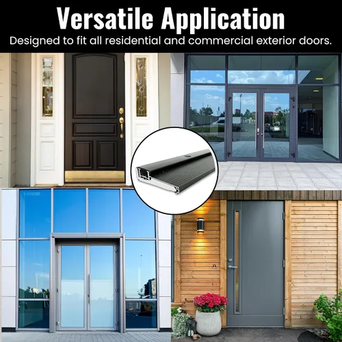 Vista 4 de Umbral de aluminio ajustable: ancho extra corto con tornillos ocultos, se adapta a cualquier altura, resistente para uso residencial y comercial