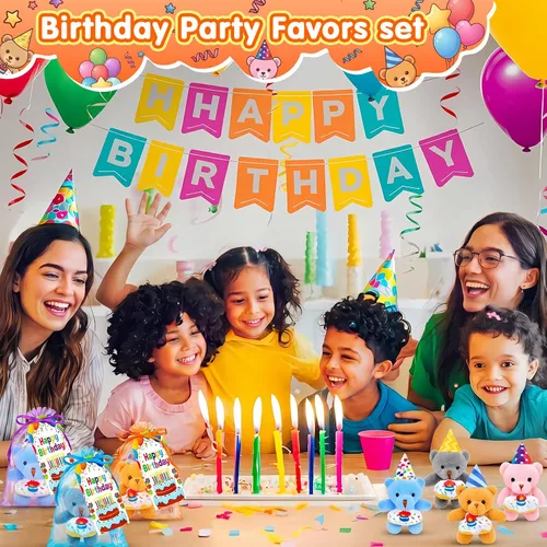 Vista 4 de Seenelling 96 piezas de regalos de cumpleaños mini oso de peluche 4
