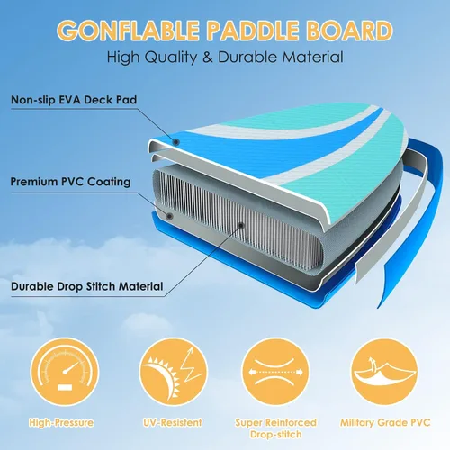 Vista 3 de Inflatable Stand Up Paddle Board for Adult All Skill Levels- 10'4" Ultra-Light SUP Paddleboard with Durable Non-Slip Deck and Paddle Board