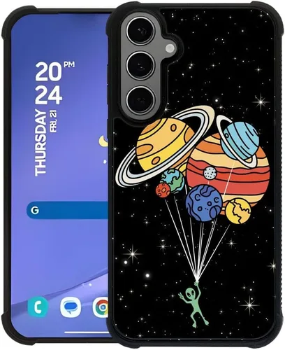 Vista 35 de Funda compatible con Samsung Galaxy Z Fold 2 5G, sistema solar de globo alienígena, diseño de patrón increíble, a prueba de golpes, antiarañazos