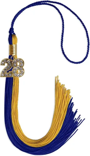 Vista 137 de Endea Graduation Borla de doble color con dije dorado (negro/oro brillante, 2022)