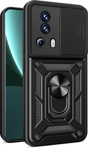 Vista 19 de Compatible con Tecno Pova Neo 2 Bracket Shell, con cubierta deslizante para lente de cámara compatible con Tecno Pova Neo 2 LG6n Case Negro