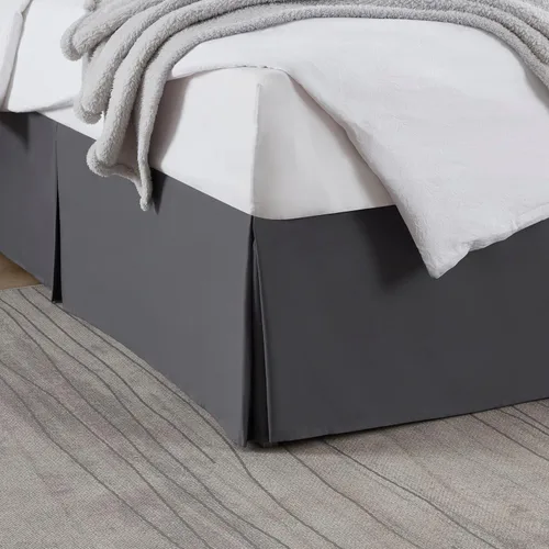 Vista 19 de Nestl Falda de cama individual blanca – Falda de cama de tamaño individual de 14 pulgadas de caída – Faldas de cama de microfibra cepillada – Falda