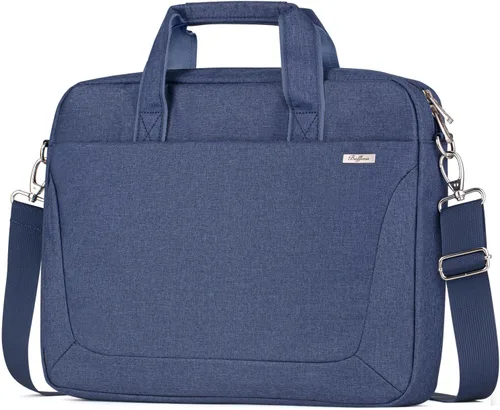 Vista 8 de BAFFINA Bolsa de hombro para laptop de 15.6, 16, 17.3 pulgadas, para hombres y mujeres, funda de transporte impermeable para computadora, bolsa
