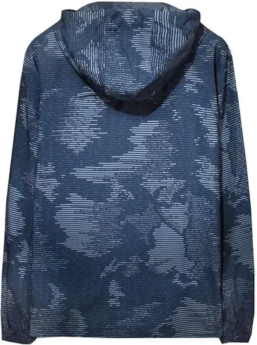 Vista 3 de LONGBIDA Sudadera ligera con capucha rompevientos para hombre
