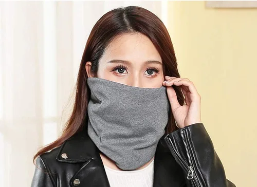 Vista 6 de TecHong Gorro de ocio para mujer, multiusos, diseño de calavera, para calentar el cuello, máscara para la cara, bufanda, de algodón de punto