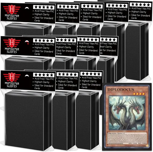 Vista 10 de 500 fundas de tarjetas negras mate para tarjetas intercambiables, protectores de tarjetas mate para MTG, tarjetas de béisbol, tarjetas deportivas