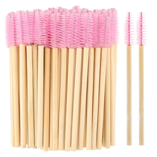 Vista 7 de 100 varitas de rímel desechables, brocha de bambú para extensiones de pestañas, cepillos de cejas para pestañas, kit de maquillaje aplicador