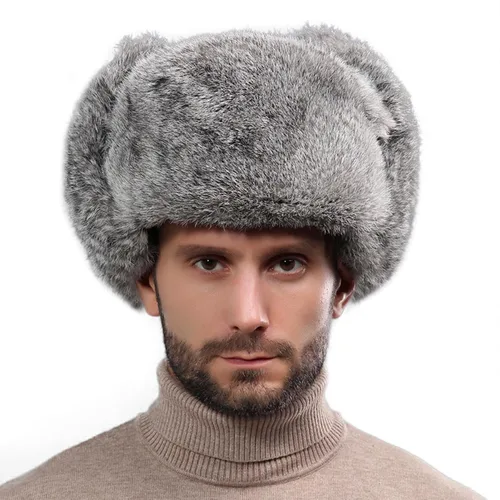 Vista 9 de Sombrero de invierno cálido y resistente al viento para hombre, de piel sintética, suave y térmica, para caza, esquí, senderismo, sombrero de nieve
