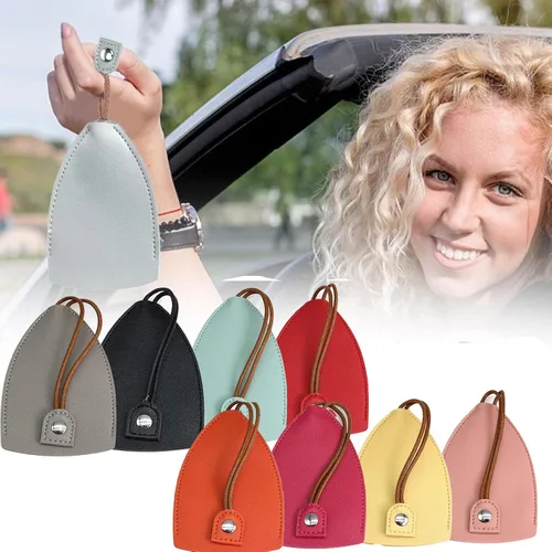 Vista 6 de Funda para llave de coche, 8 piezas, creativa, extraíble, funda de piel sintética, bolsa protectora para llaves de coche de gran capacidad