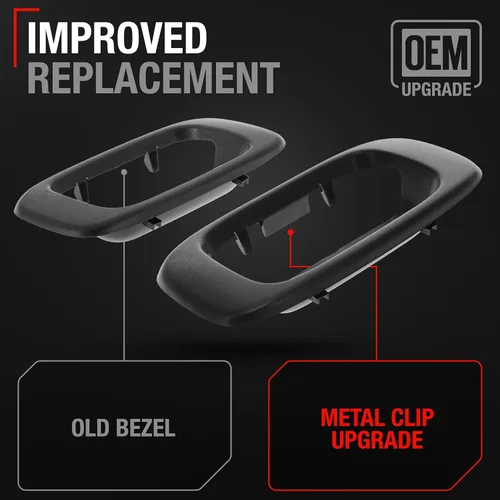 Vista 3 de T1A Panel para manija de puerta trasera con clip metálico - Compatible con Chevrolet Silverado 1500 2500 3500 1999-2006; 99-06 GMC Sierra 1500 2500