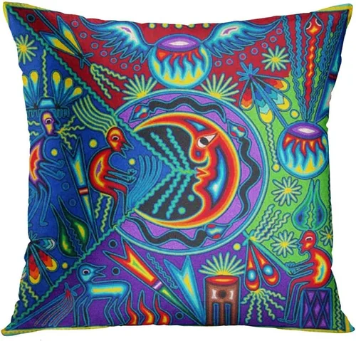 Vista 5 de Britimes - Juego de 4 fundas de almohada decorativas para cama, sofá, sofá, fundas de almohada, 18 x 18 in, 4 unidades Mexicano