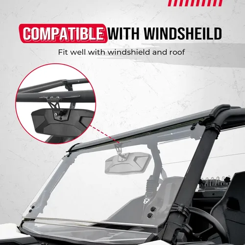 Vista 5 de Kemimoto Espejo central UTV, espejo interior central de visión trasera, compatible con Can Am Maverick Trail Sport MAX Commander 2018-2025, repuesto
