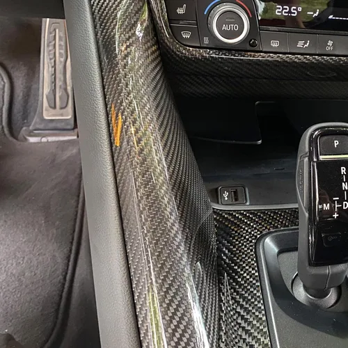 Vista 6 de Cubierta protectora de fibra de carbono real para automóvil, control central, panel de engranajes laterales, compatible con Supra GR A90 A91 MK5