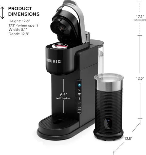 Vista 6 de Keurig K-Café Barista Bar Cafetera y espumador de una sola porción, con 3 tamaños de preparación, capacidad de café caliente y frío, botón