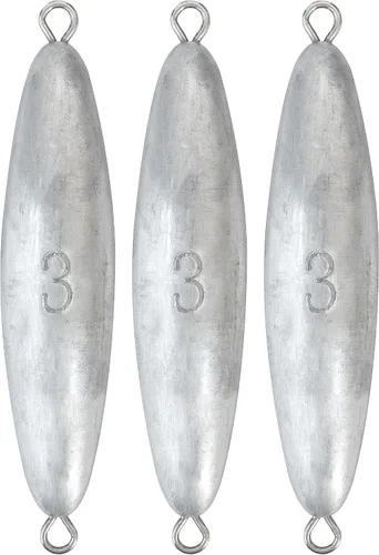 Vista 9 de BLUEWING Torpedo Plomada de Alambre Peso de Pesca para Agua Salada Plomo Bala Anillo Doble 2oz-48oz