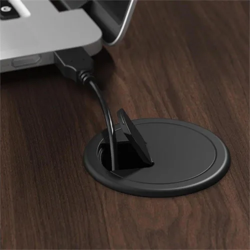 Vista 5 de Bush Business Furniture Escritorio híbrido en forma de L de 72W x 30D con patas de metal en nogal negro