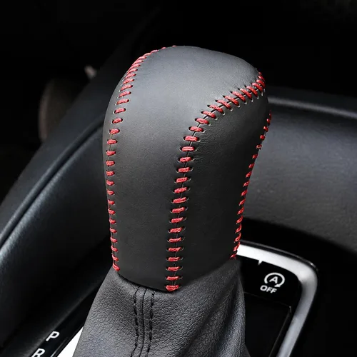 Vista 39 de Great-luck Funda Protectora de Perilla de Palanca de Cambios Automática de Cuero Genuino con Moldura, Accesorios Interiores Personalizados