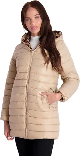 Vista 5 de Jessica Simpson Acolchado reversible para mujer con piel de leopardo sintético