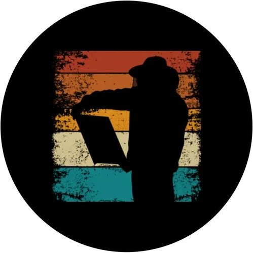 Vista 3 de Accesorios para apicultores, guantes de apicultura, abejas retro, PopSockets Standard PopGrip