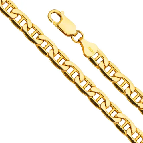 Vista 3 de Wellingsale 14K Hollow Gold Mariner Chains (Select Options)