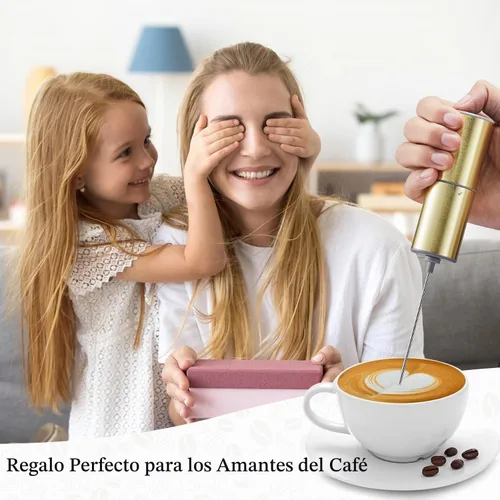 Vista 6 de Espumador de café a batería de ELMWAY, batidor eléctrico de acero inoxidable, mini espumador de leche con mango para café, café con leche, matcha