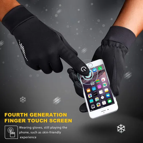 Vista 2 de SIMARI - Guantes de invierno para hombres y mujeres para pantalla táctil guantes de invierno guantes de trabajo para correr conducir montar