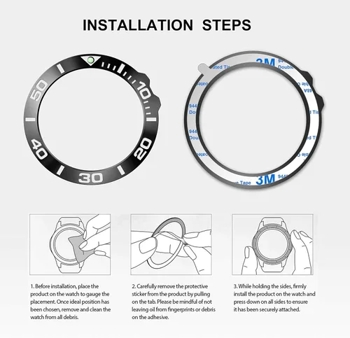 Vista 3 de Anillo de bisel de acero inoxidable compatible con Garmin Fenix 5X Plus, cubierta adhesiva antiarañazos y protector de colisión para accesorio