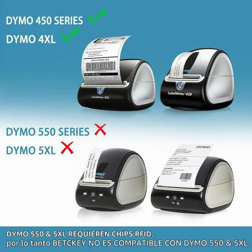 Vista 2 de BETCKEY - Etiquetas de dirección y código de barras compatibles con DYMO 30252 (1-1/8" x 3-1/2") - Compatible con DYMO Labelwriter 450, 4XL,
