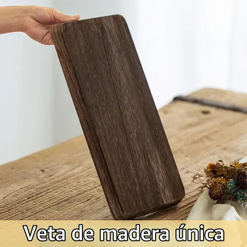Vista 5 de Romadedi Bandeja decorativa de madera para velas, bandeja larga y estrecha de madera, decoración del hogar, centros de mesa rústicos, bandejas