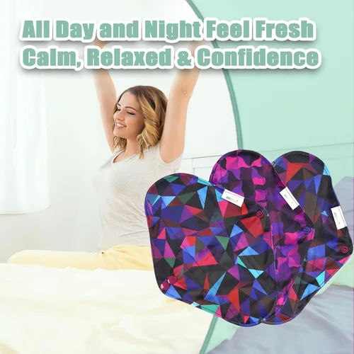 Vista 6 de wegreeco Almohadillas menstruales reutilizables de carbón – Almohadillas sanitarias reutilizables Forros de bragas reutilizables Almohadilla