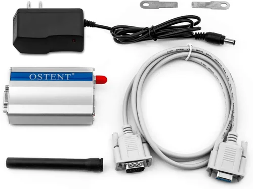 Vista 4 de OSTENT Módem GSM GPRS con Wavecom Q2403A módulo COM/RS232/puerto serie en comandos SMS MMS llamada de voz US Plug Adaptador de corriente