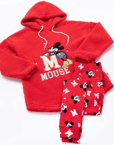 Vista 7 de Disney Mickey Mouse - Conjunto de pijama para mujer, sudadera con capucha roja con pantalones de leggings, regalos de ropa de descanso