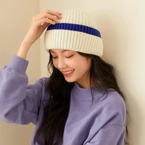 Vista 4 de OHYOGA Gorro grueso de punto trenzado grueso y cálido gorro elástico suave para mujeres y hombres SLH2T023