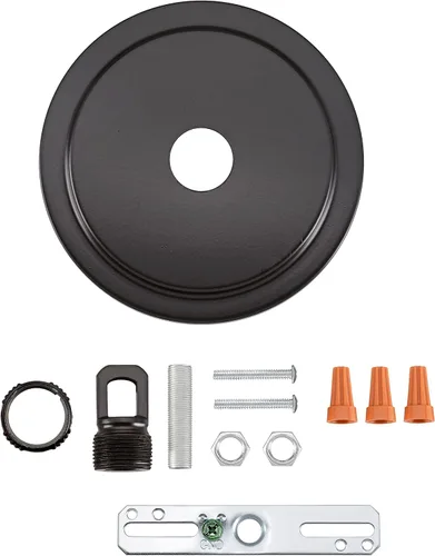 Vista 2 de Aspen Creative 21508-11 - Kit de lámpara de araña de transición y toldo con bucle para cuello, bronce aceitado, diámetro de 5-1/2 pulgadas, orificio