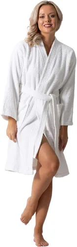 Vista 3 de Lujosas batas de baño absorbentes con cuello de rizo turco súper suave para mujer