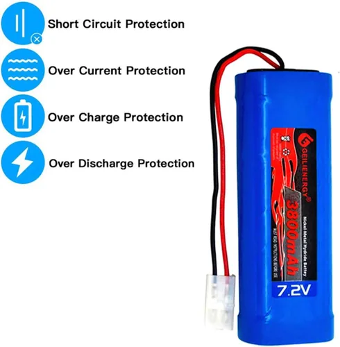 Vista 7 de Paquete de baterías OXWINOU de 7.2V 3800mAh, batería plana NiMH de alta capacidad, batería de repuesto para automóvil RC, camión RC, tanque