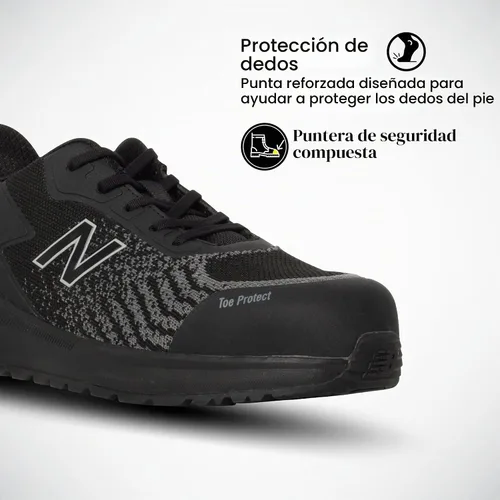 Vista 3 de New Balance Men's Composite Toe Speedware Work Safety Shoe Negro