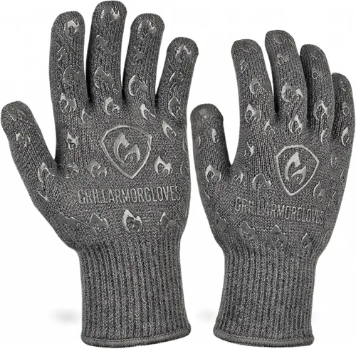 Vista 14 de Guantes para horno Grill Armor – Guantes resistentes al calor de 932 °F, al fuego y a los cortes para barbacoa, parrilla, cocina, asado, horneado