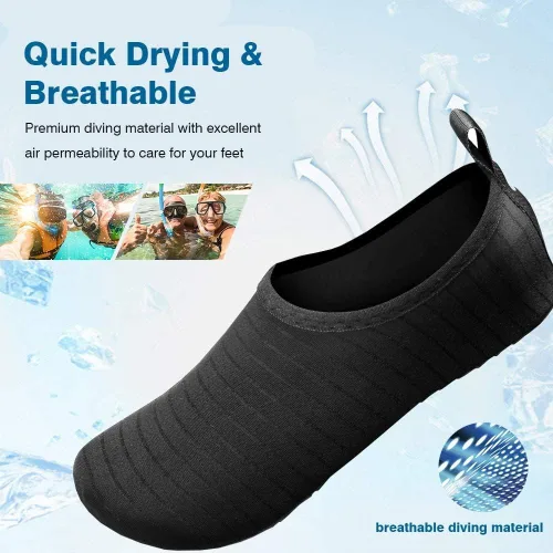 Vista 2 de JOTO - Zapatos de agua para mujeres, hombres y niños, sensación de ir descalzo, secado rápido, calcetines acuáticos, zapatos de playa