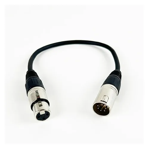 Vista 4 de 5Pin XLR Female/Male to 3Pin XLR Male/Female Audio Cable for Microphone Stage Light Turnaround,XLR3 to XLR5 Adapter Cable(5Pin F-3Pin M-Black,0.3m)