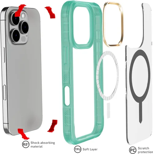 Vista 81 de Ghostek Covert Clear - Funda transparente para iPhone 15 Plus, silicona a prueba de golpes, compatible con accesorios Apple MagSafe, funda Negro