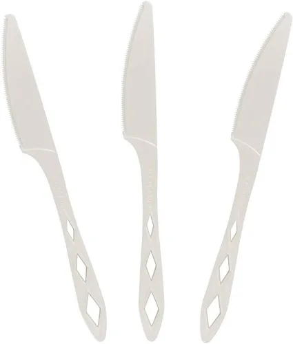 Vista 13 de Tenedores desechables CPLA 100% compostables (paquete de 100). Juego de cubiertos no plásticos. Cubiertos ecológicos, cubiertos blancos, utensilios