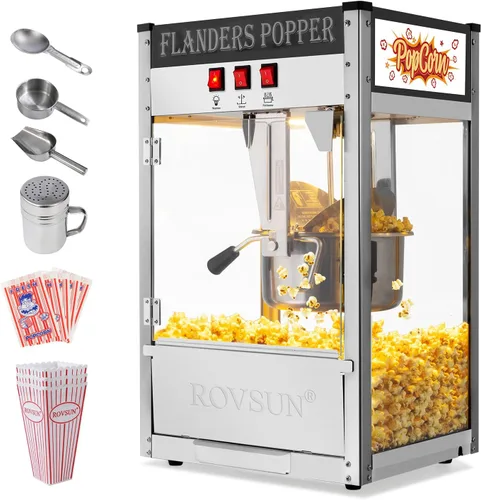 Vista 10 de Bonnlo Máquina de palomitas de maíz estilo cine con hervidor de 8 onzas que hace hasta 32 tazas, máquina de palomitas de maíz para encimera con Negro